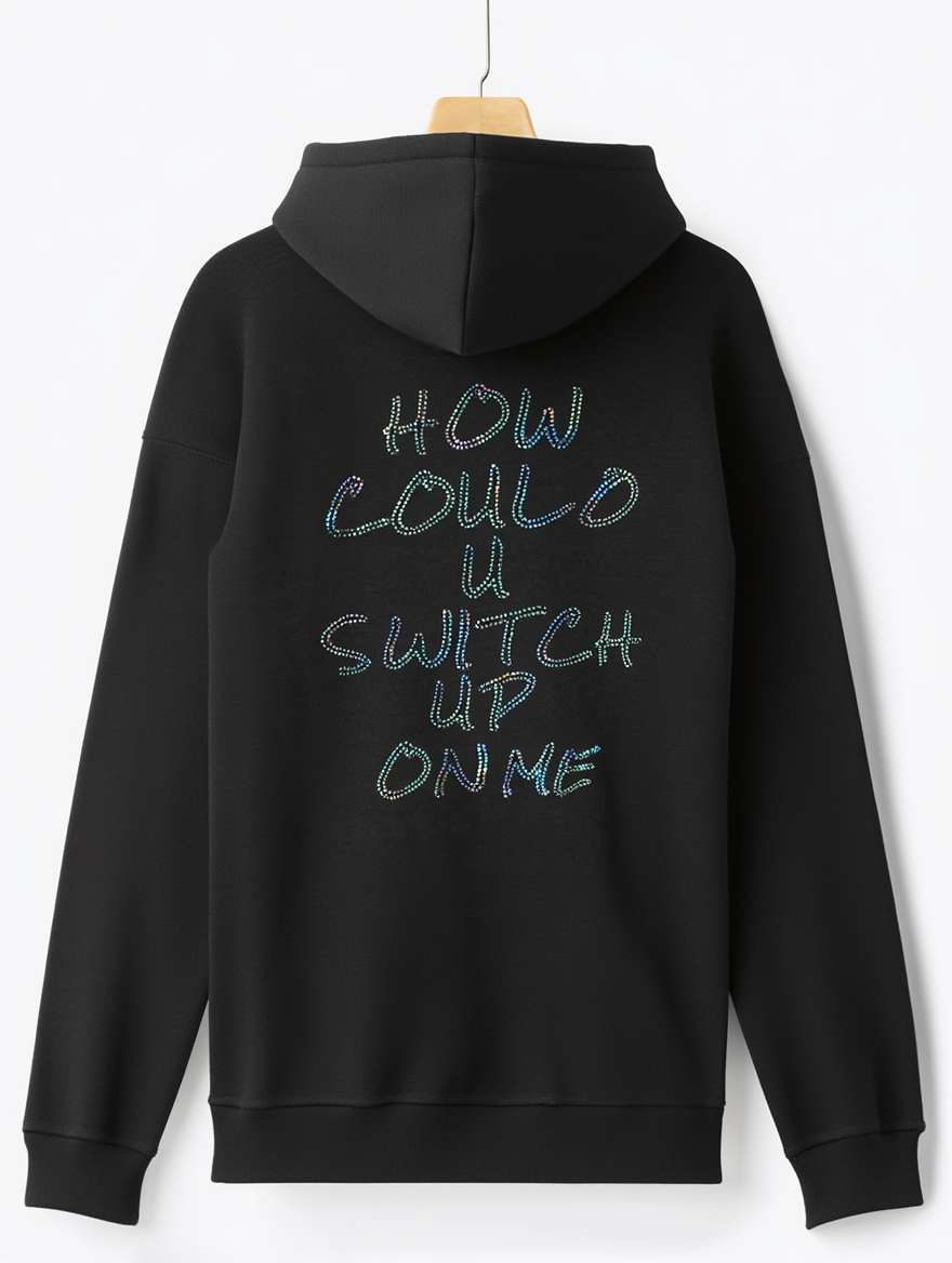 BLACK Toni Hoodie with Rhinestones